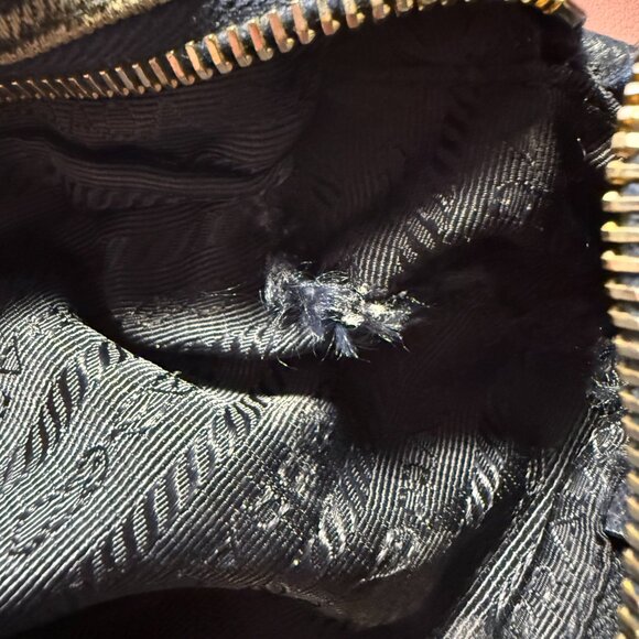 PRADA DISTRESSED DENIM POUCH - Picture 9 of 11